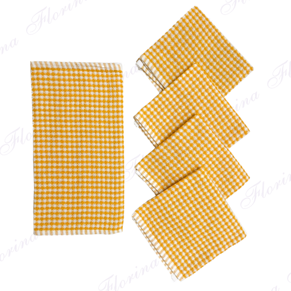 Hibiscus "Florina" Pack of 3pcs Large Kitchen Towel | Cotton Rich Hand Towel Pack | Quick Absorbent | Cleaning Napkin | Multi Purpose Cleaning Cloth | Size: 40 x 60 Cm (15.7 x 23.6 in)  | Mini-Honey Comb Weave - Image 6