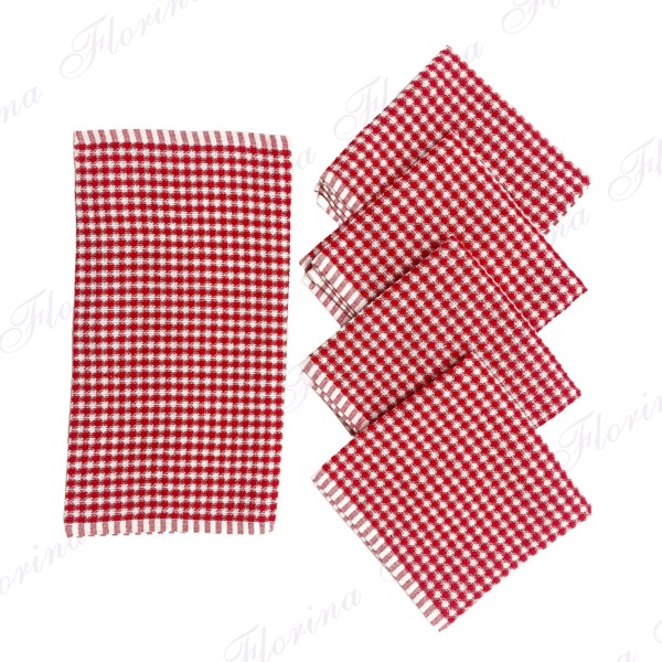 Hibiscus "Florina" Pack of 3pcs Large Kitchen Towel | Cotton Rich Hand Towel Pack | Quick Absorbent | Cleaning Napkin | Multi Purpose Cleaning Cloth | Size: 40 x 60 Cm (15.7 x 23.6 in)  | Mini-Honey Comb Weave - Image 3