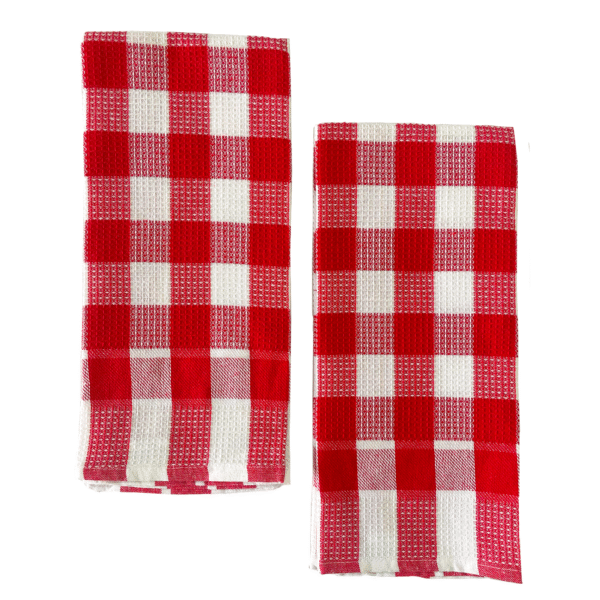 Lavender "Florina" Pack of 2pcs X-Large Kitchen Towel | Cotton Rich Hand Towel Pack | Quick Absorbent | Cleaning Napkin | Multi Purpose Cleaning Cloth | Size: 45 x 70 Cm (17.7 x 27.6 in)  | Waffle Weave - Image 2