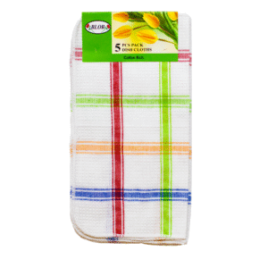 Tulips "Florina" Pack of 5pcs  Dish Cloth| Cotton Rich Hand Towel Pack |Quick Absorbent |Cleaning Napkin |Multi Purpose Cleaning Cloth|Size: 33 x 33 Cm (12.6 x 12.6 in)| Honey Comb(Wraffle) Weave
