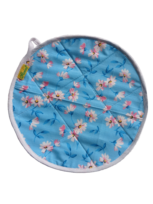 Sunflower  "Florina" 2 Pc Roti Mat | Roti Fresh Mat | Thoughtfully Curated Selection  |  Roti Cover | Hot-pad Trivet | Size: 22Cm Dia (8.66 in) | Round Cassrole roti cover - Image 3
