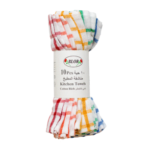 Gulmohar "Florina"  Pack of 10pcs Dish Cloth | Cotton Rich Hand Towel Pack | Quick Absorbent | Cleaning Napkin | Multi Purpose Cleaning Cloth |Size: 31 x 46 Cm (12.2 x 18.1 in) | Plain Weave with Checks |Multi Colour