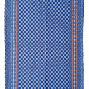 Lilly "Florina" Pack of 1pc Blue Drying Mat | Cotton Rich | Thick Absorbent  | Drying/wiping Cloth | Multi Purpose wipeing Cloth | Size: 50 x 90 Cm (19.7 x 35.4 in) |Multi Checks Bordered Duck Weave
