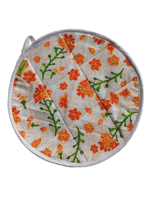 Sunflower  "Florina" 2 Pc Roti Mat | Roti Fresh Mat | Thoughtfully Curated Selection  |  Roti Cover | Hot-pad Trivet | Size: 22Cm Dia (8.66 in) | Round Cassrole roti cover - Image 5
