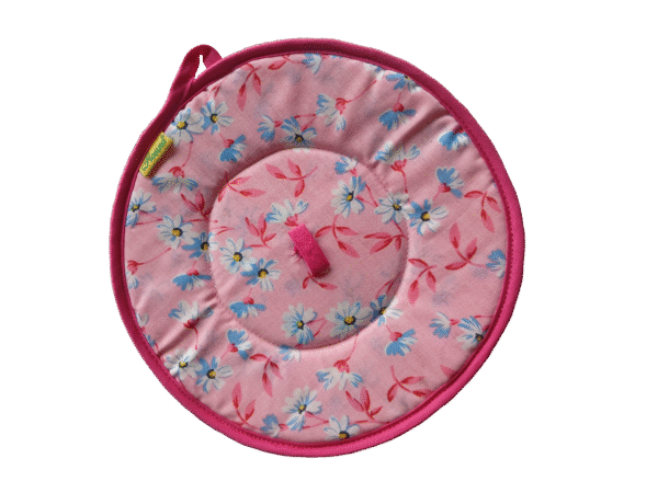Premium Sunflower  "Florina" 2 Pc Roti Mat | Roti Fresh Mat |  Roti Cover | Handle and color matching piping | Size: 22Cm Dia (8.66 in) | Round Cassrole roti cover - Image 8